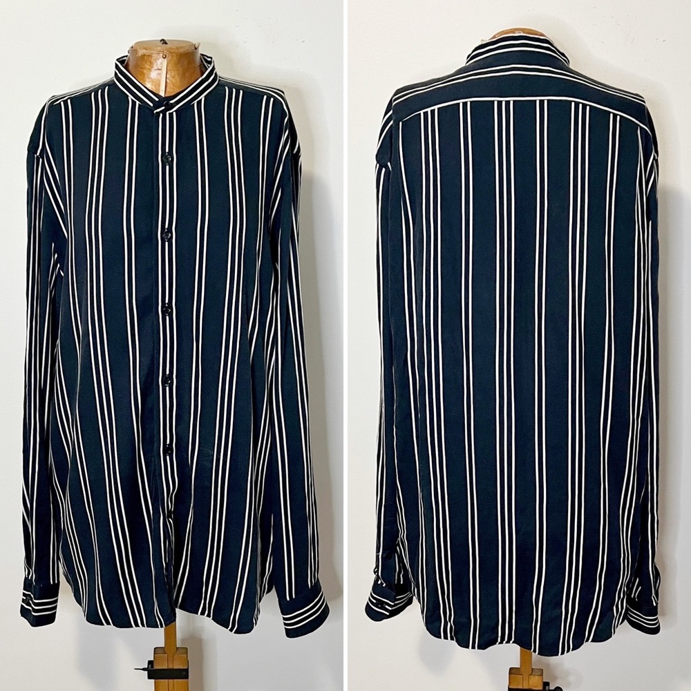 Reiss Yorker Navy Striped Woven Button-down Shirt